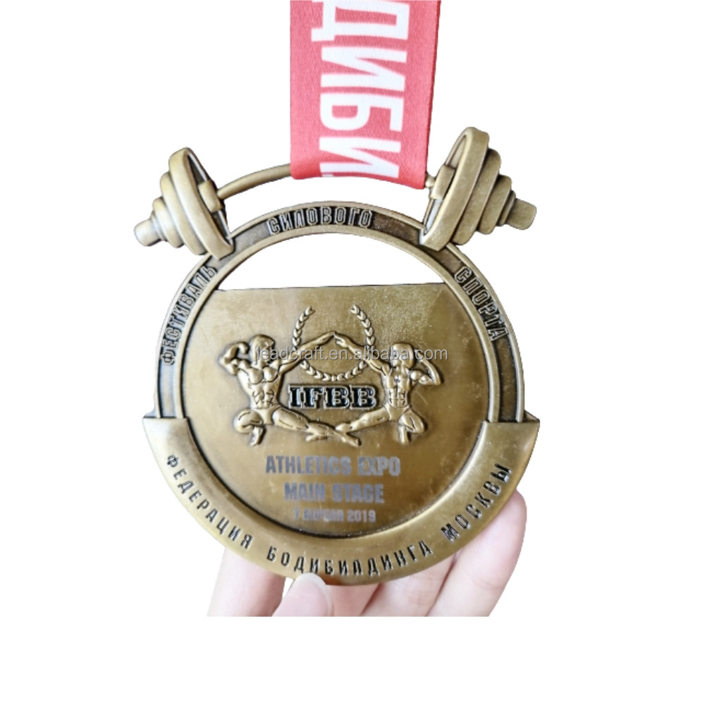 Custom Antique Gold Silver Bronze  Metal Zinc Alloy 3d Bodybuilding Award Sport Aerobics Medals And Trophies Custom