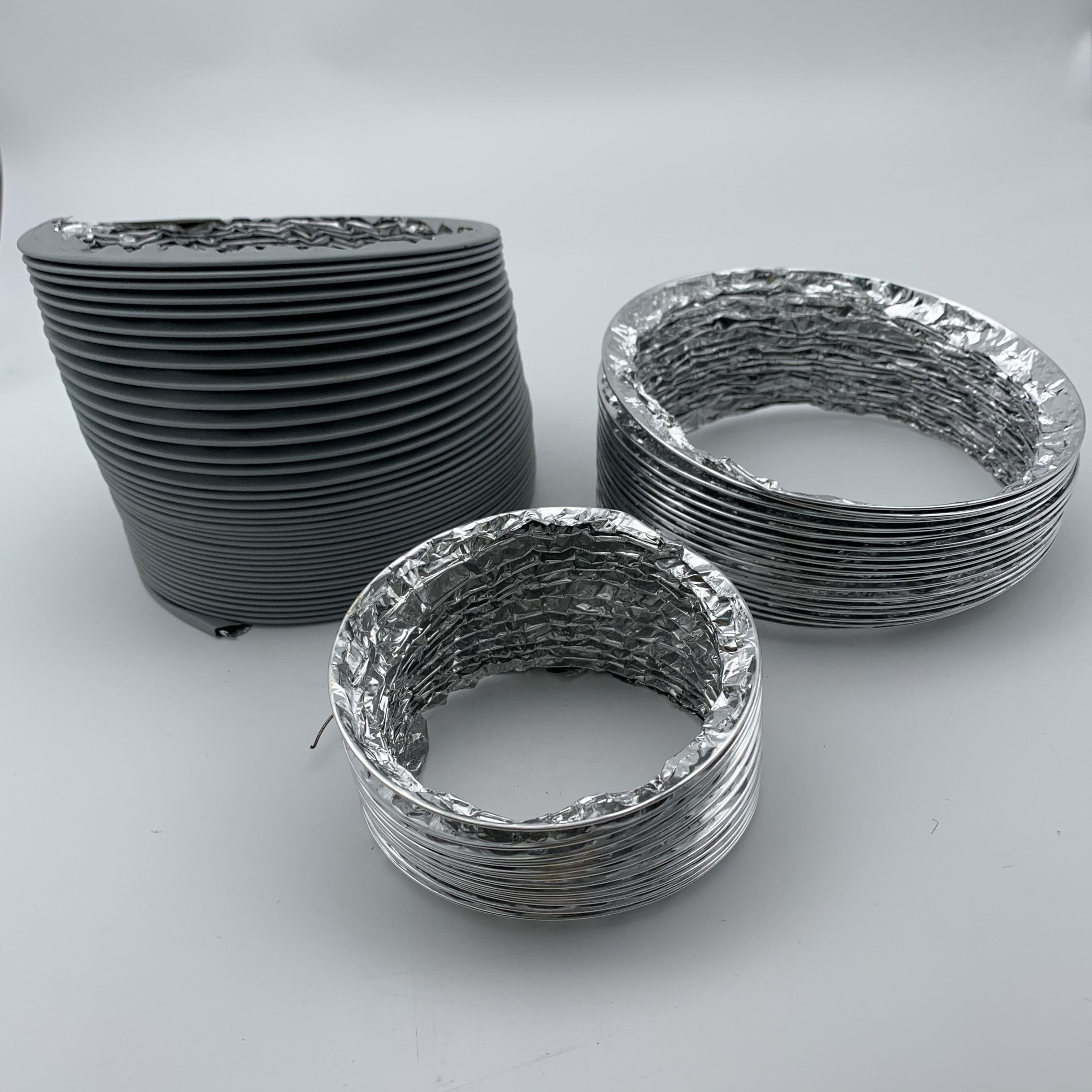 New LAS series Single Layer Aluminum Flexible Duct 1 layer aluminum 1 layer polyester suit for air conditioning systems