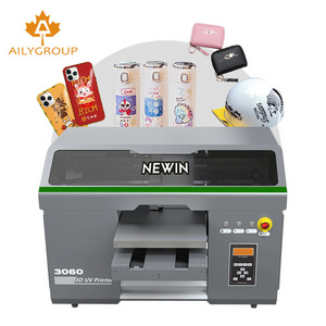 NEWIN Uv3060 Flatbed Uv Printer Double Print Head Xp600 Electric Credit Card Imprinters A3 Fully Automatic Uv Flatbed Printer