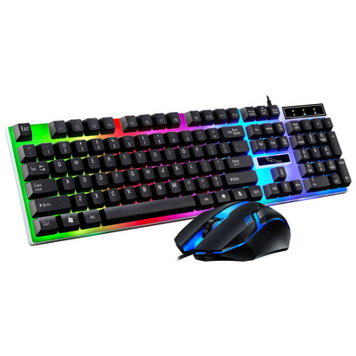 G21B professionals LED wired gaming keyboard and mouse combo backlit full size for gamer desktop mouse keyboard set