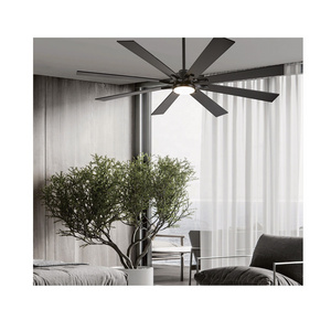 New design Led 72"  8 Plywood Blades BLDC Remote Control Smart  Big Size Industrial Ceiling Fan  with lights ventilateur