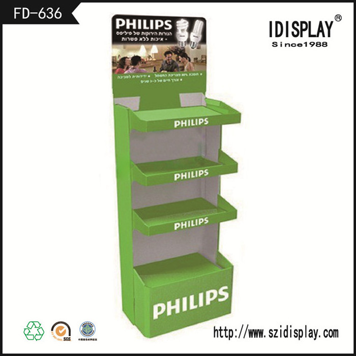 Recyclable Easy Assemble Cardboard display supermarket Floor cardboard display shelf