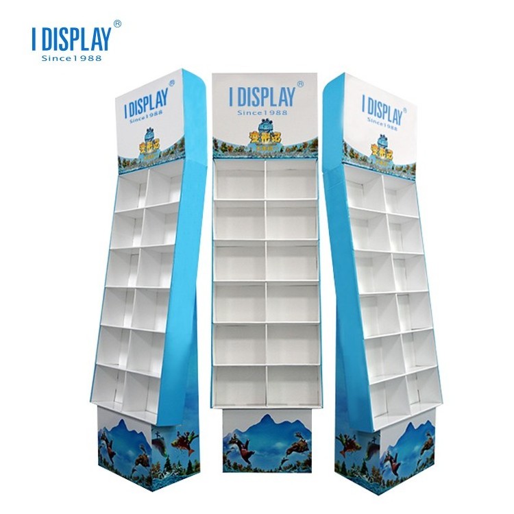 Recyclable Easy Assemble Cardboard display supermarket Floor cardboard display shelf