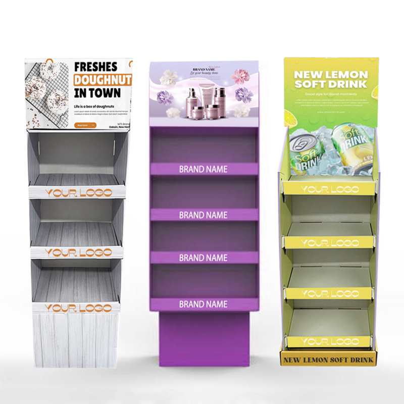 Flooring POP Shelf Rack Custom Wholesale Retail Carton Paper Floor Cardboard Shipper Display