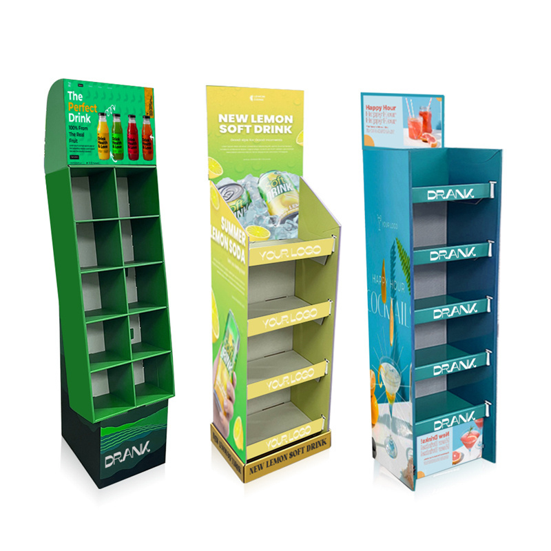 Flooring POP Shelf Rack Custom Wholesale Retail Carton Paper Floor Cardboard Shipper Display