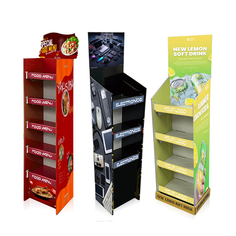 Flooring POP Shelf Rack Custom Wholesale Retail Carton Paper Floor Cardboard Shipper Display