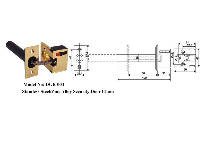 Brass Swing Bar Chain Door Guard Door Security Reinforcement Stainless Steel Zinc Alloy Modern Included 3 Years DGZ-001 OEM/ODM