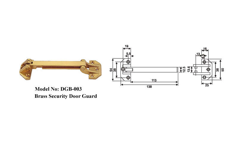 Brass Swing Bar Chain Door Guard Door Security Reinforcement Stainless Steel Zinc Alloy Modern Included 3 Years DGZ-001 OEM/ODM