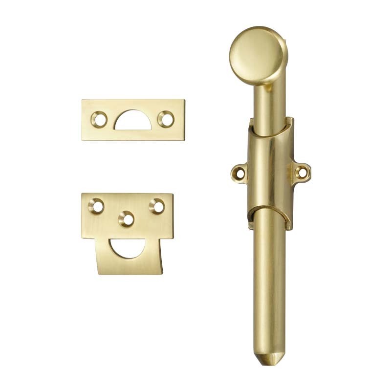 Brass Button Anti-theft Stainless Steel Barrel Tower Bolt Brass Dutch Door Bolt