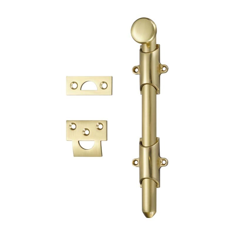 Brass Button Anti-theft Stainless Steel Barrel Tower Bolt Brass Dutch Door Bolt