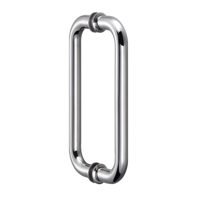 American Frameless Shower Door Hardware Satin Nickel Rounded Corner Standard Tube Pull Handle