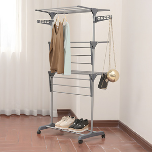 Indoor And Outdoor 3 Tier Clothes Airer Racks Hanger Folding Metal Storage Laundry Dryer Rack