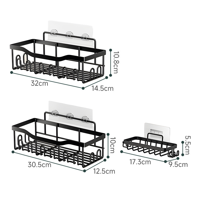 3 Pack Corner Shower Caddy Organizer Wall Mounted Adhesive Stand Bathroom Storage Shelf