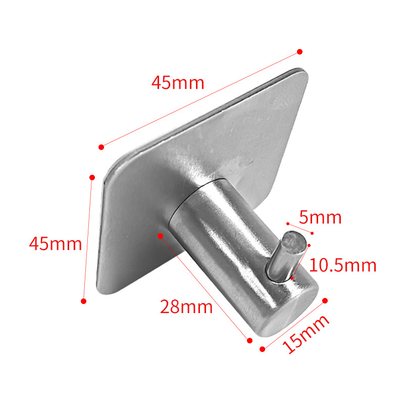 Wall Hooks Hanger Bathroom Kitchen Home Stick Stainless Steel 304 Self Adhesive Coat Towel Hook