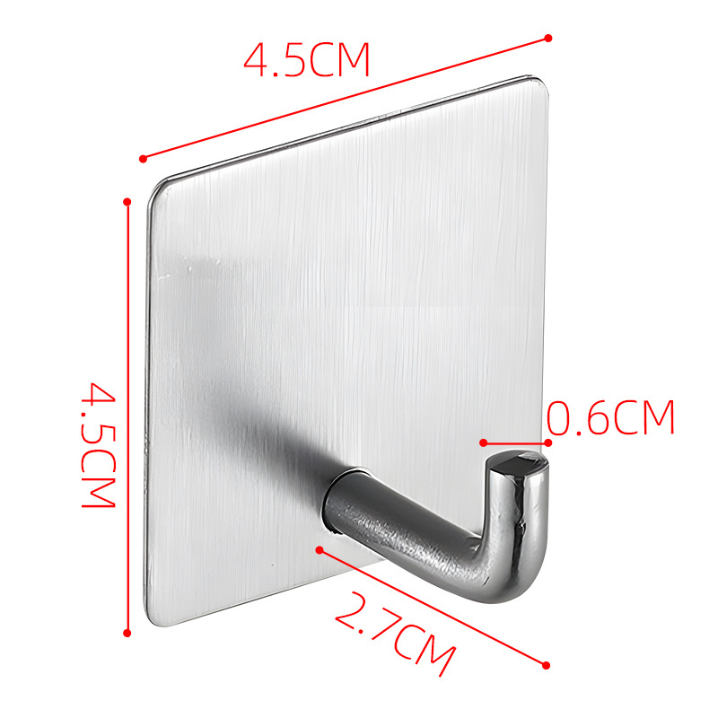 Traditional 4 pcs Stainless Steel Kitchen Home Holders Rack Wall Clothes Towel Hanger Adhesive Bathroom Hooks