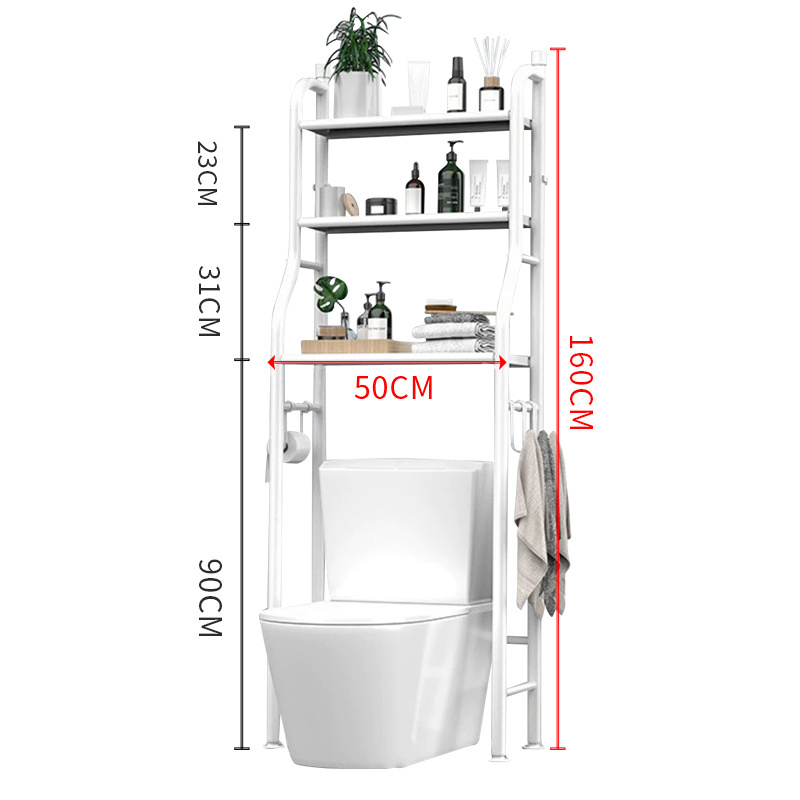 New Arrive Durable Toilet Storage Rack 3 Shelf Bathroom Space Saver Stand Storage Organizer