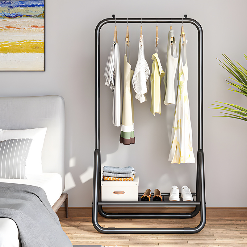 Metal Garment Rack Freestanding Hanger Heavy Duty Clothes Drying Rack Coat Stand Storage Shelf