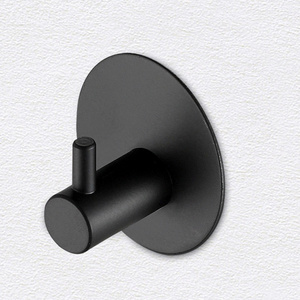 Flexible Metal Adhesive Stainless Steel Hat Hanger Wall Mounted Cloth Hooks Traditional Black Hook