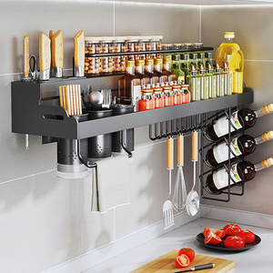 Wall Shelf Kitchen Organizer Storage Spice Rack High Quality Wall Mounted Knife Holder Shelves