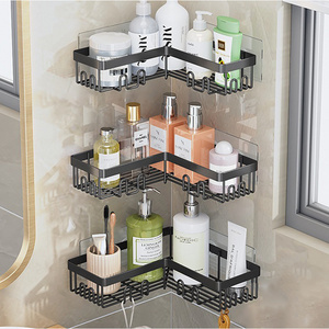 Factory Price 3 Pack Shower Organizer Metal Shelves Bathroom Hanging Corner Caddy Basket Shelf