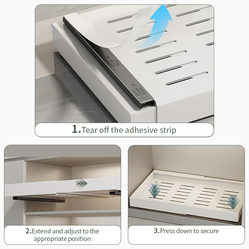 Single Layer Sliding Kitchen Pull Out Cabinet Organizer Heavy Duty Slide Drawer Shelf Basket