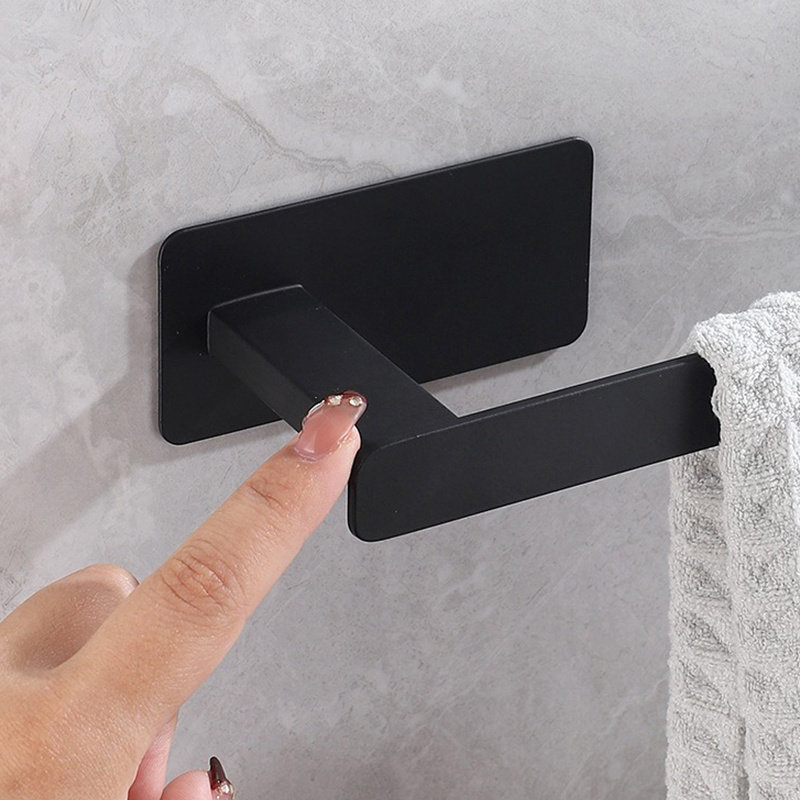 Hotel Robe Hook Black Hardware Paper Holder Towel Bar 6-piece Metal Bathroom Accessories Sets