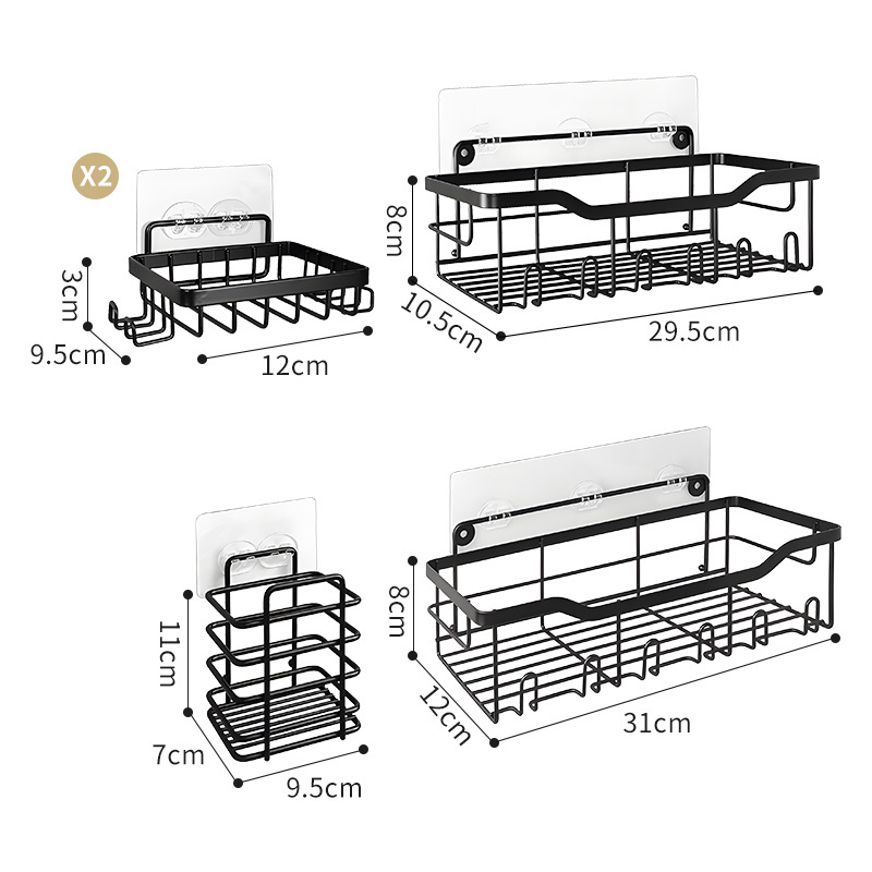 Bathroom 5 Pack Metal Organizer Wall Mounted Self Corner Racks Shower Caddy Storage Basket