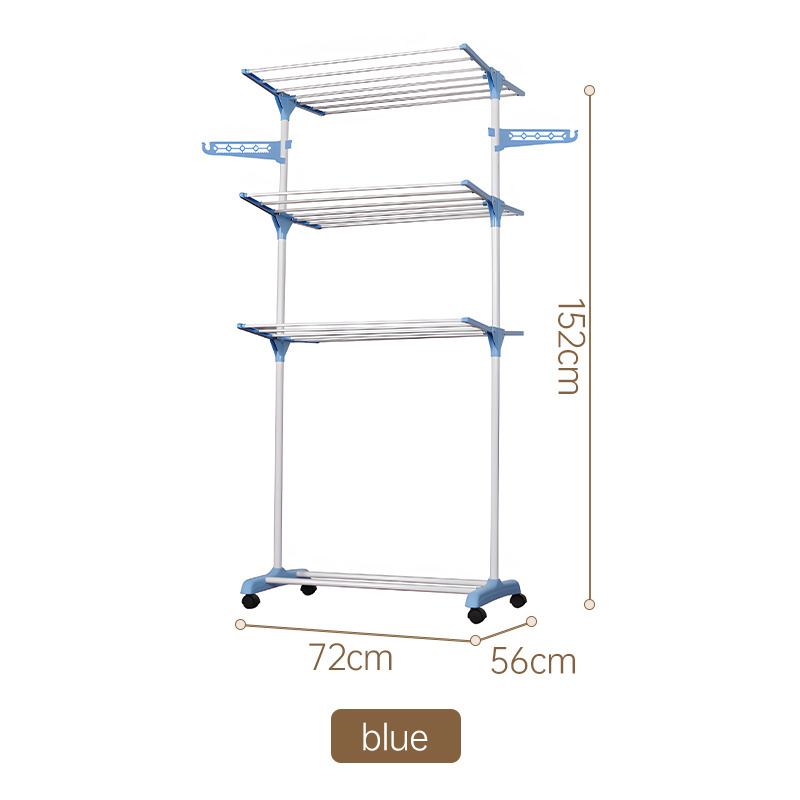 Indoor And Outdoor 3 Tier Clothes Airer Racks Hanger Folding Metal Storage Laundry Dryer Rack