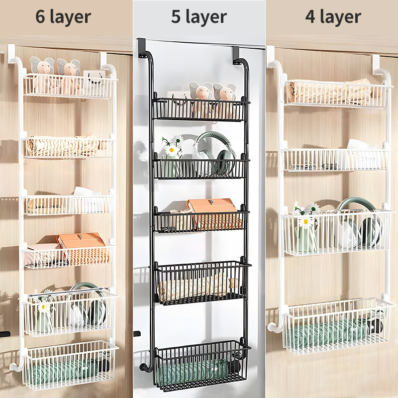 Heavy Duty Over The Door Organizer 5 Tier Pantry Door Rack Storage Organization With 5 Baskets