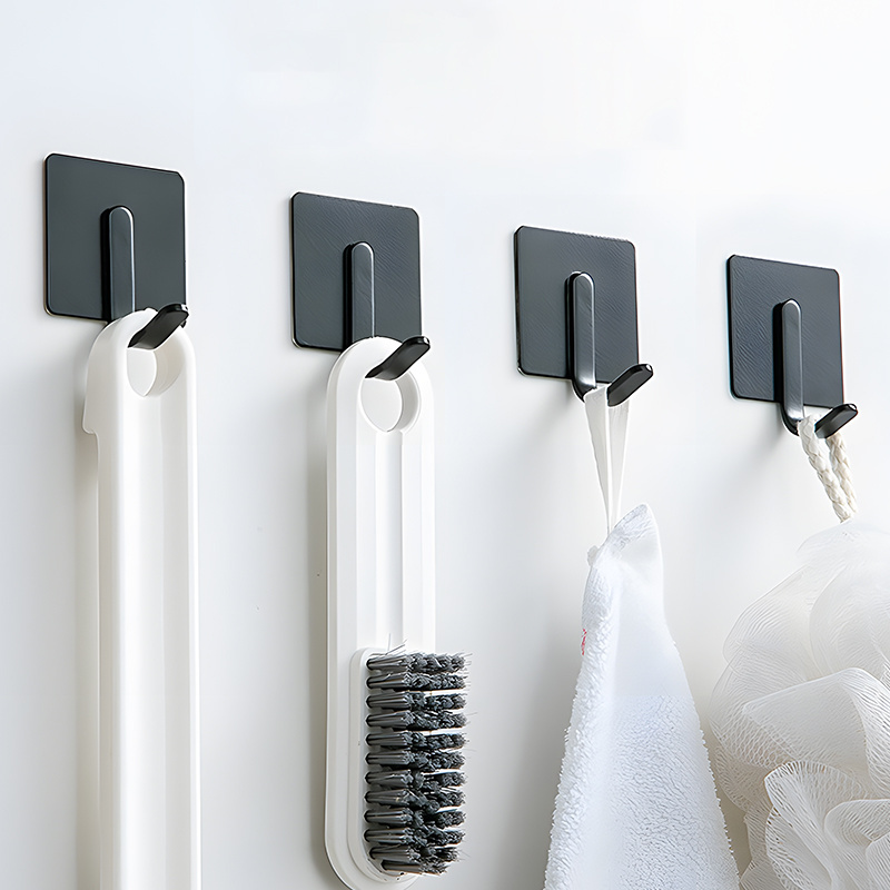 Multifunction Wall Hooks Traditional Black Robe Bathroom Stainless Steel Adhesive Towel Shower Door Hook