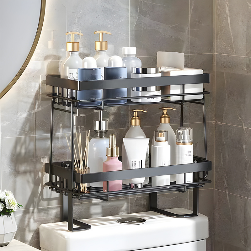 3 Tier Storage Rack Black Metal Bathroom Shelf Over Toilet Organizer Shelves Storage Rack