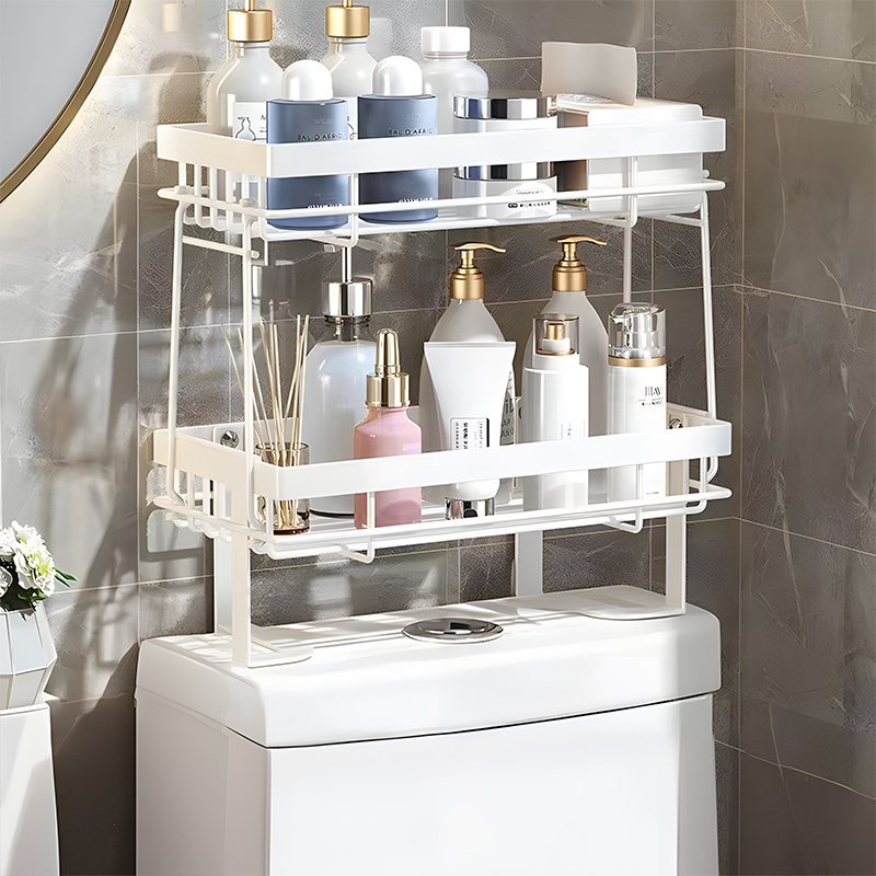 Bathroom Metal 2 Layers Organizer Shower Caddy Holder Over The Toilet Storage Shelf Rack