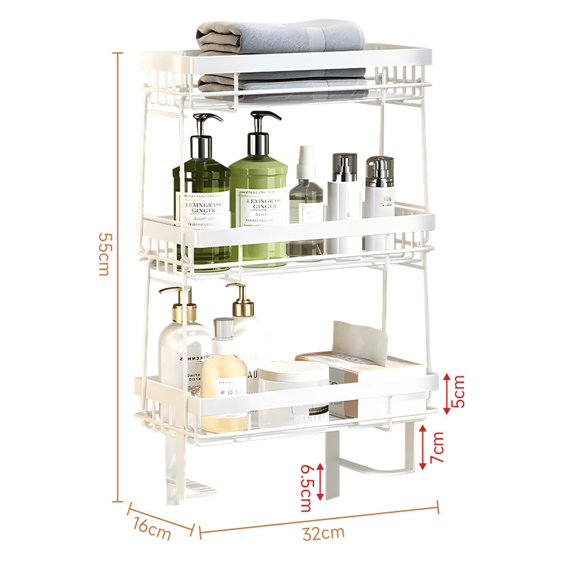 3 Tier Bathroom Organizer Shelves Multifunctional Storage Shelf Above Toilet Space Saver