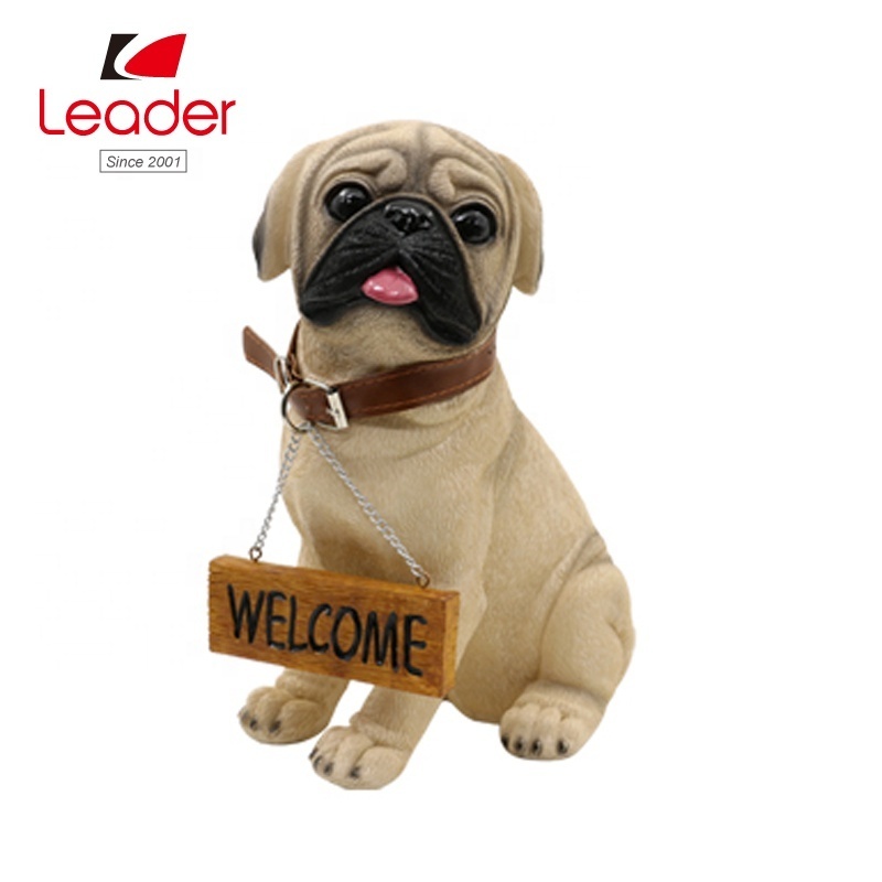 Resin Outdoor Statues Puppy The Beagle Dog Statue 12 inch with Welcome Sign