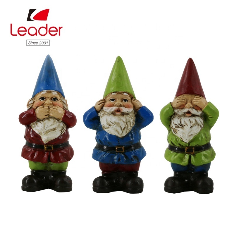 Wholesale Set of 3 Fairy Garden Gnome Accessories Kit Resin Hand Painted Miniature Gnome