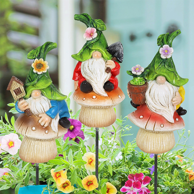 BSCI Factory Mini Garden Gnomes Outdoor Fairy Miniature Statue Accessories Set