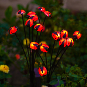 Solar Ladybug Garden Lights for Outside Waterproof Swaying Outdoor Light