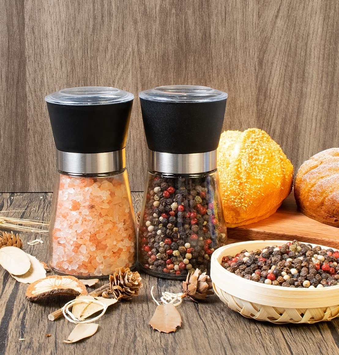 Best Seller Manual Adjustable Pepper Mill Glass Salt And Pepper Grinder