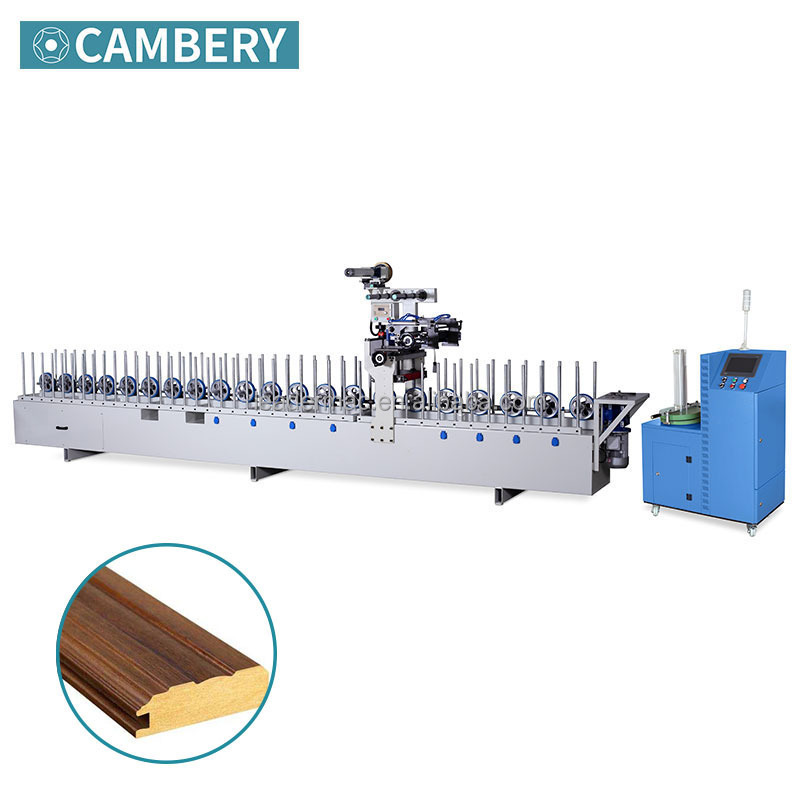 veneer high matching profile wrapping machine for furniture wood veneer mdf profile wrapping machine with hot PUR glue