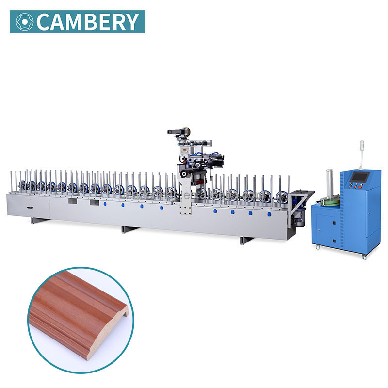 veneer high matching profile wrapping machine for furniture wood veneer mdf profile wrapping machine with hot PUR glue