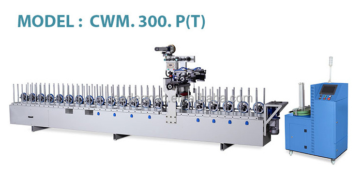 veneer high matching profile wrapping machine for furniture wood veneer mdf profile wrapping machine with hot PUR glue