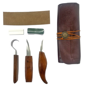 Wood Carving Tools Set Hook Carving chisel Knife Sets 7 PCS Leather Sheath