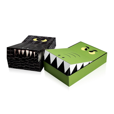 Custom Cartoon Crocodile Children Toy Cardboard Premium Packaging Box Kids Rigid Lid and Base Gift Paper Boxes