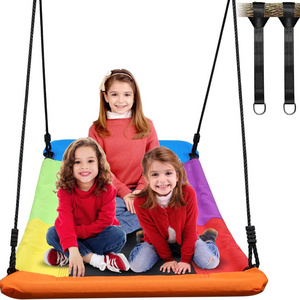 700 LBS 60" Skycurve Platform Tree Swing for Kids and Adults with 2 Hanging Straps