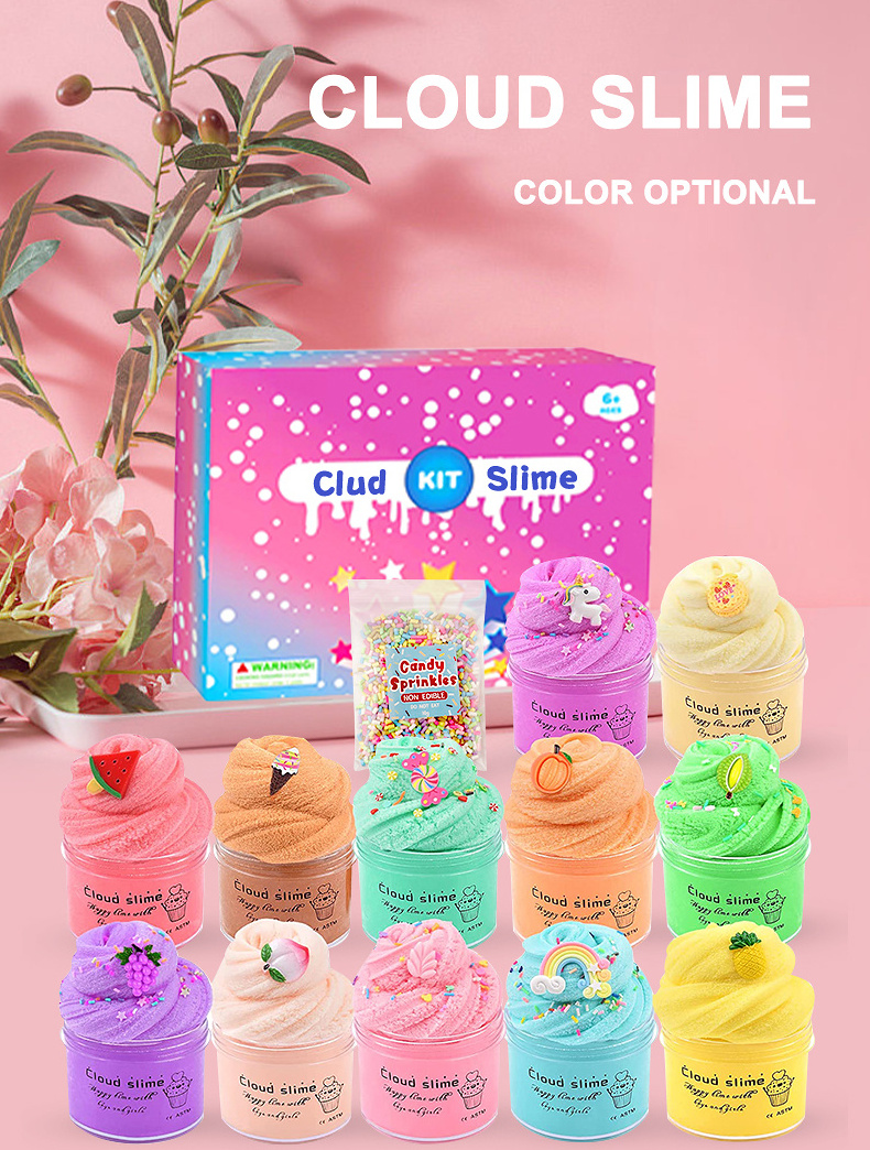 Ice Playdough Slime Toys Set Non-toxic Glue Supplies Charms Activator Diy Slime Making Kit For Kids Girls Boys