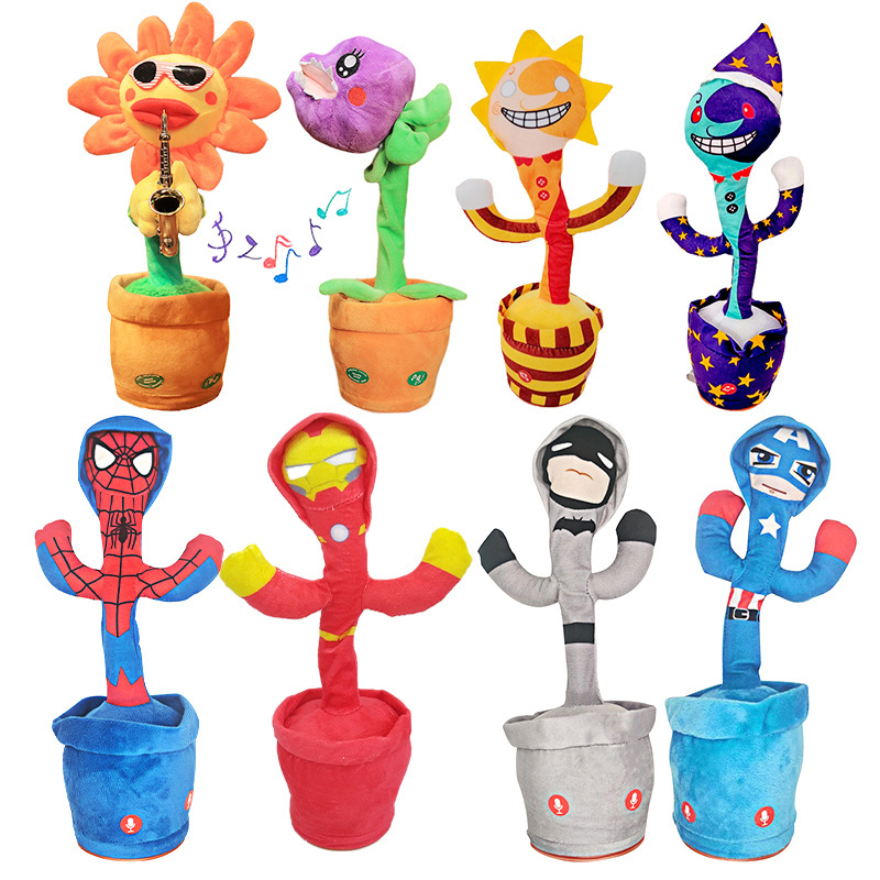 USB Charging Rechargeable Bailarin Dancing Cactus And Talking Plush Toy Unity Shipping Free Dancing Plant Robot Toy