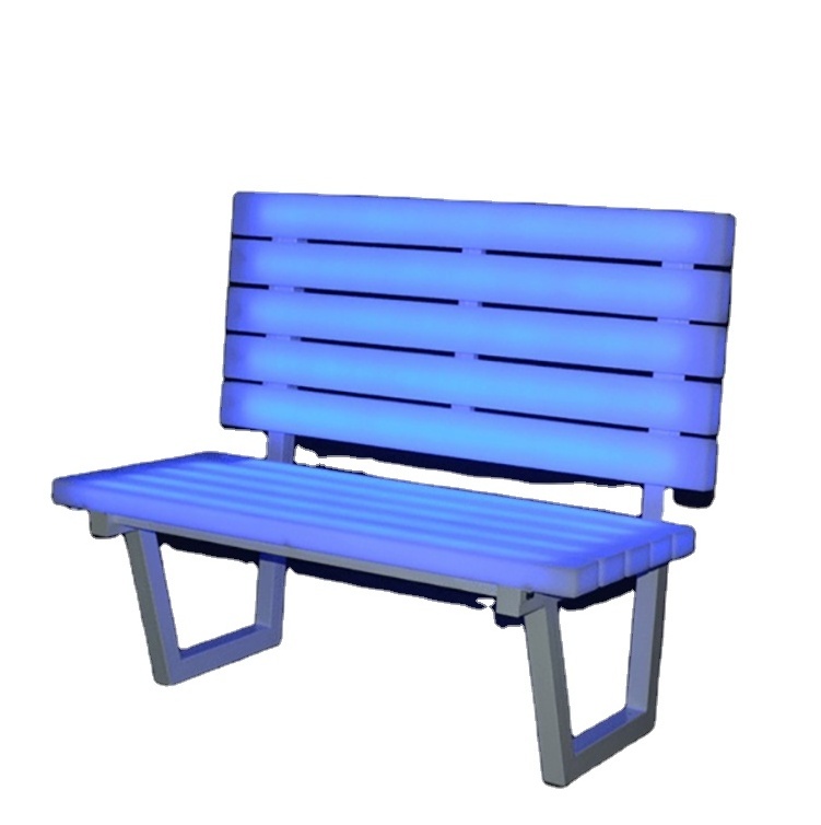 Outdoor Garden Chair Lighting Modern LED Waterproof Chair Bench and Patio Bench Antique Outdoor Furniture Benche Led Plastic