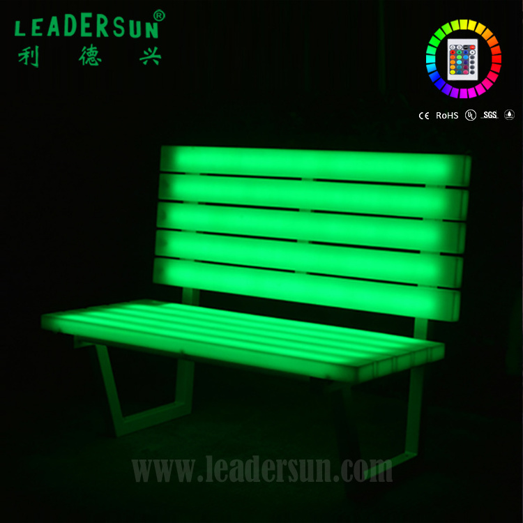 Outdoor Garden Chair Lighting Modern LED Waterproof Chair Bench and Patio Bench Antique Outdoor Furniture Benche Led Plastic