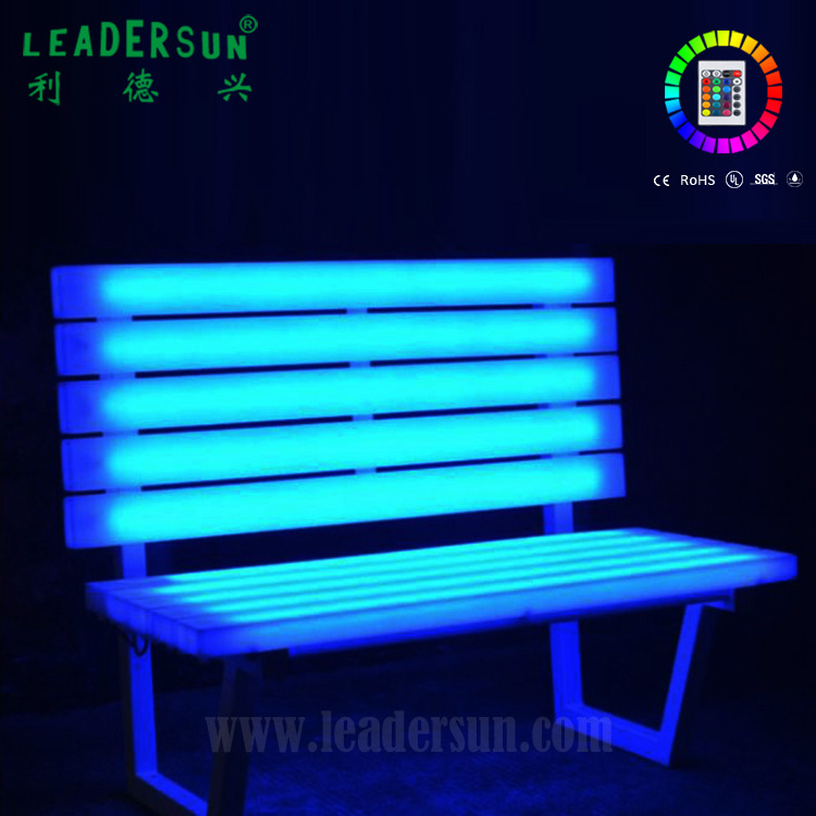 Outdoor Garden Chair Lighting Modern LED Waterproof Chair Bench and Patio Bench Antique Outdoor Furniture Benche Led Plastic