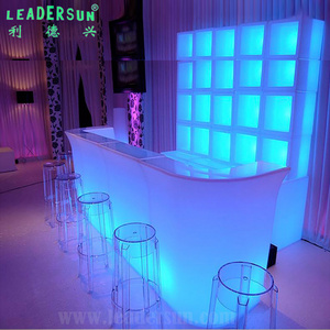 Hot sale popular led furniture plastic commercial used illuminated glow luminous lighting portable bar counter outdoor furniture